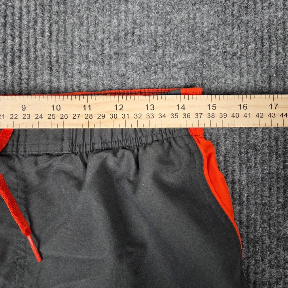 Nike Mens Swim Trunks Grey Orange Board Shorts Mesh Lined Medium RN37966